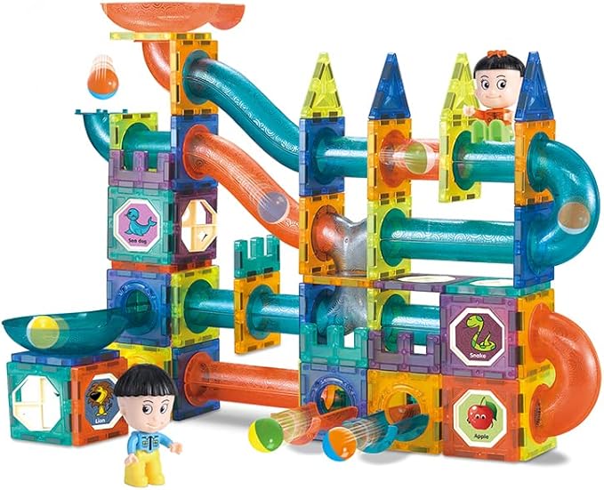 128 Pcs Marble Run Magnetic Toy