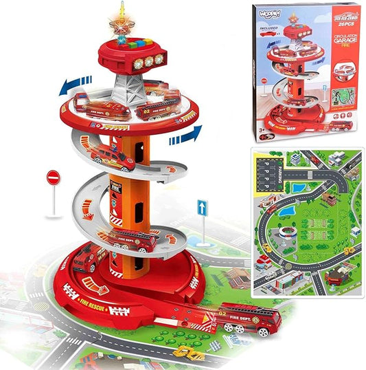 26 Pcs Garage Parking Tower with 3 Cars