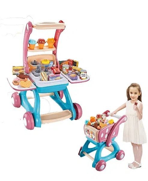 2 In 1 Children Supermarket Transformable Cart