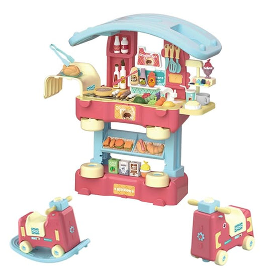 3 in 1 Kitchen Pretend Play Set with 68 Pcs