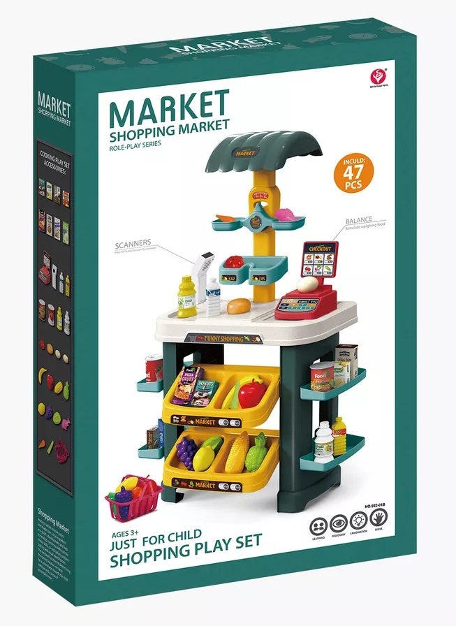 47 Pcs Shopping Market Playset Toy