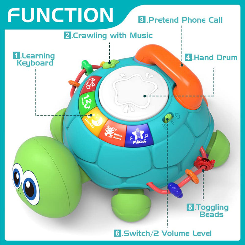 Melodic Turtle Adventure: Early Learning Music Toy for Infants and Toddlers