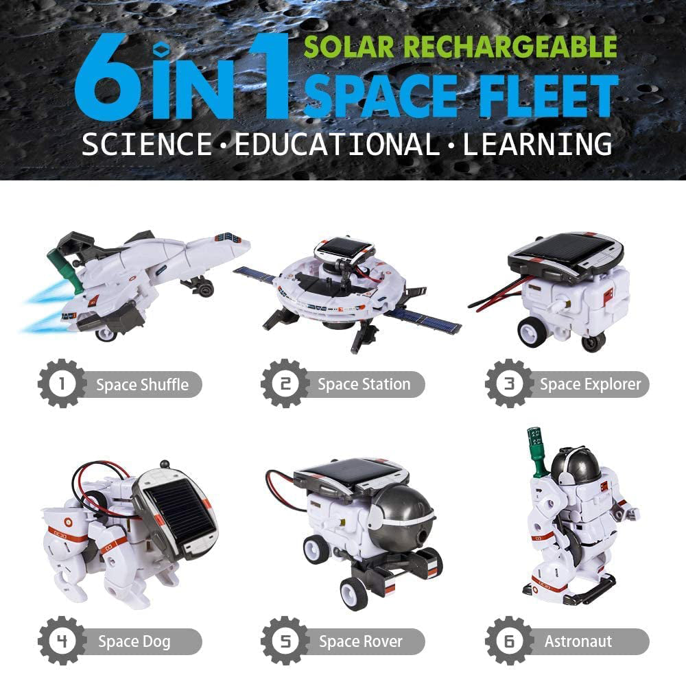 6-in-1 Space Fleet Solar Robot Kit: Build, Learn, and Explore!