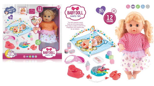 Baby Doll Set with 12 Sounds