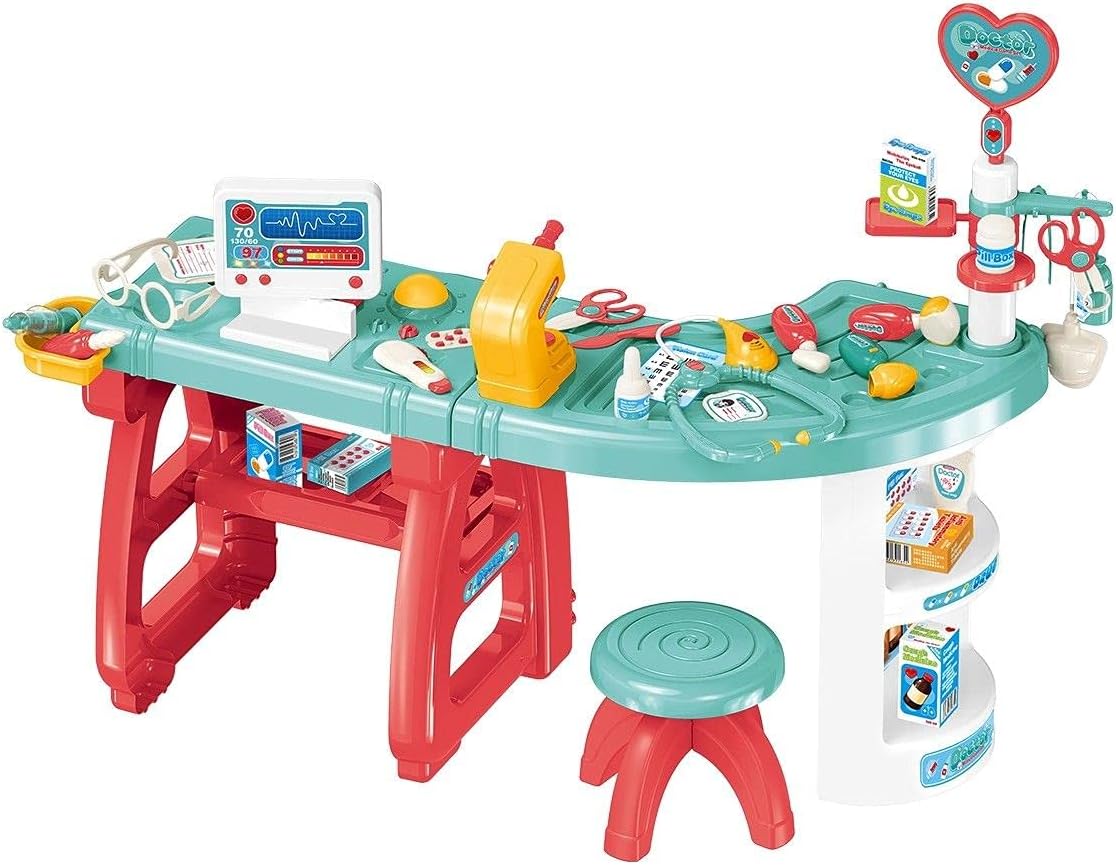  27pcs Doctor Kit Medical Pretend Play Toys Table Chair for Kids