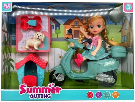 Doll with Scooter & Puppy