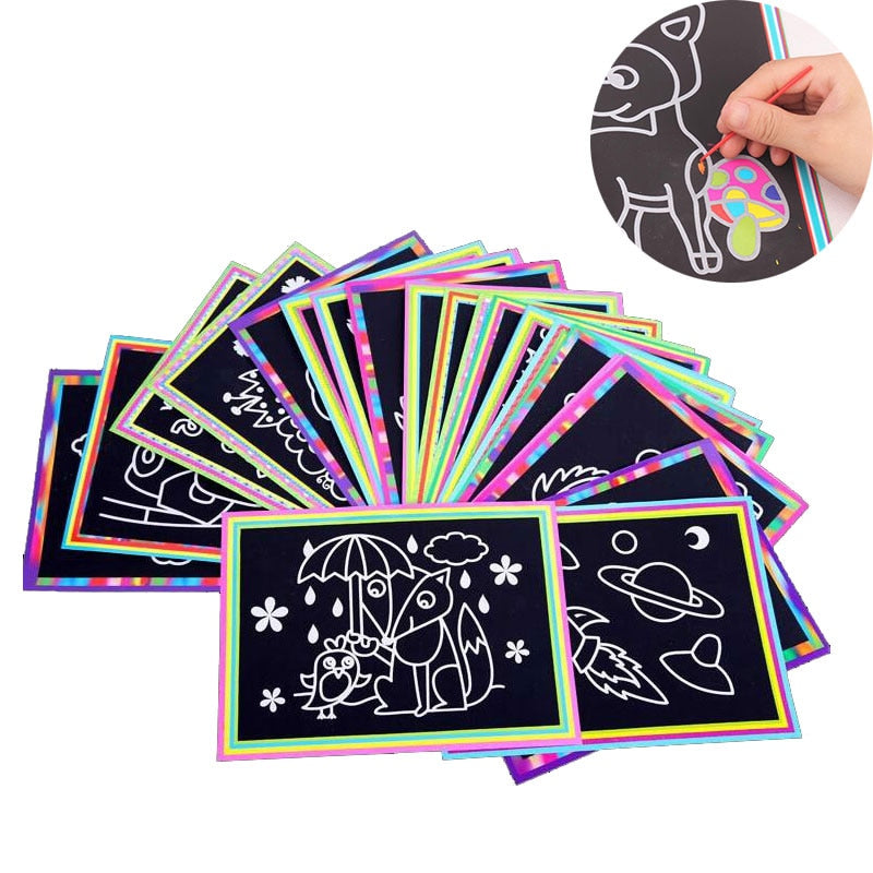 10 x Magic Scratch Art Paper Set: Explore Your Creative Side