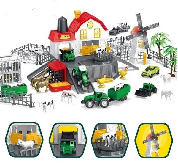 Farm Station with Animals & Tractors