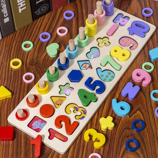 Interactive Math Fishing Wooden Puzzles for Kids' Education