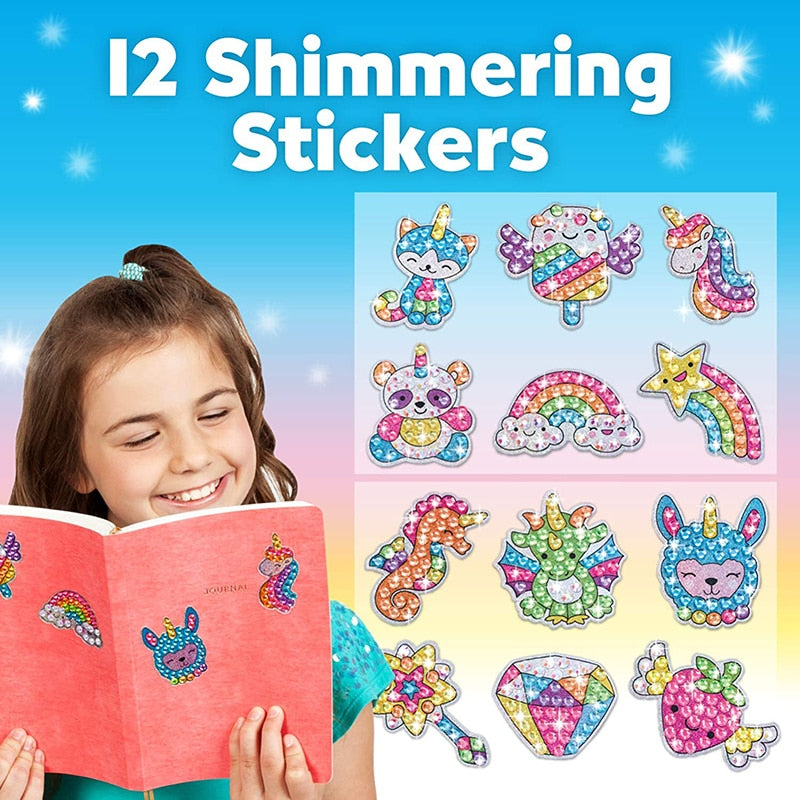 Creative Sparkle: Kids' Diamond Gem Art Kit with 12 Stickers