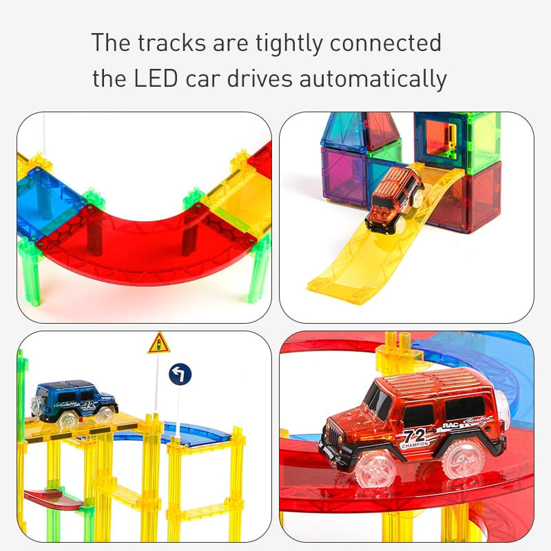 Race Tracker 82-Piece DIY Racing Rail Car Toy Set