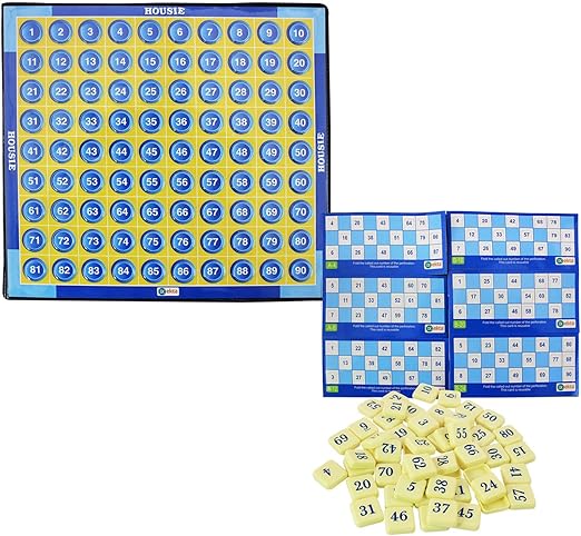 Housie Board Game with 48 Reusable Cards and Tile