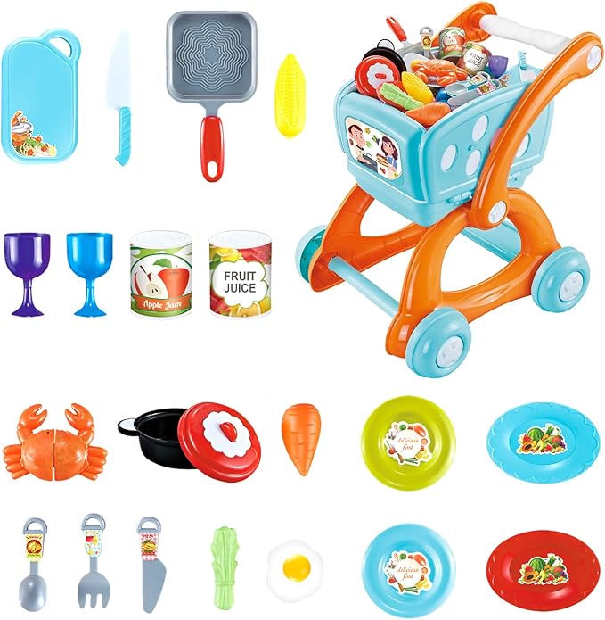 2 in 1 Pretend Kitchen Trolly set