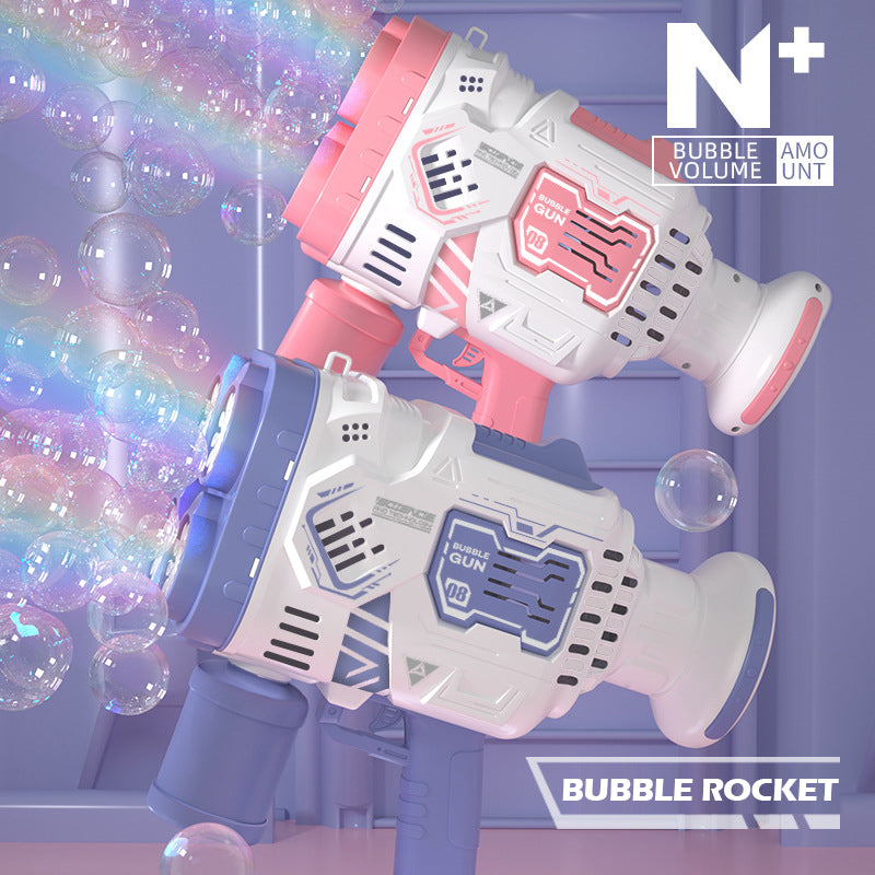 Rocket Fun: N-Hole Electric Bubble Gun with Lights for Kids