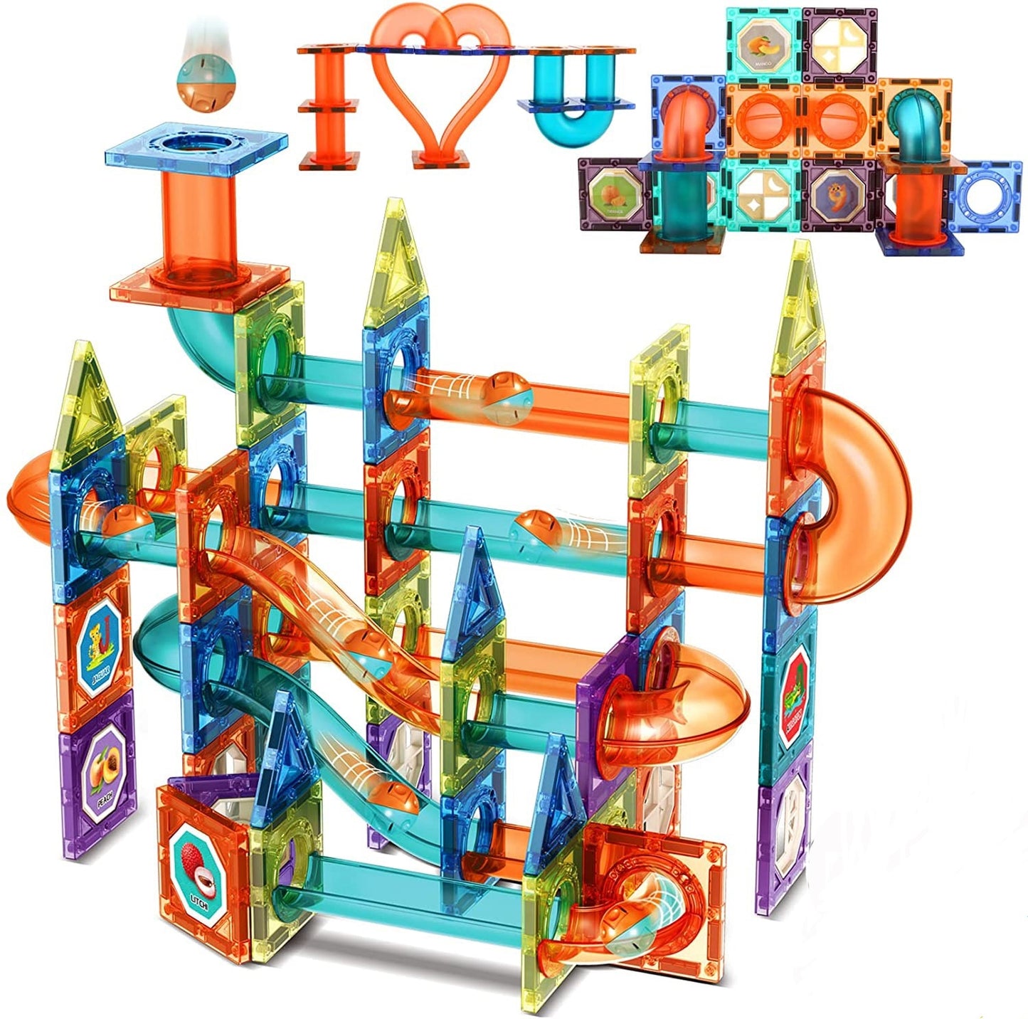 126 Pcs Marble Run Magnetic Toy