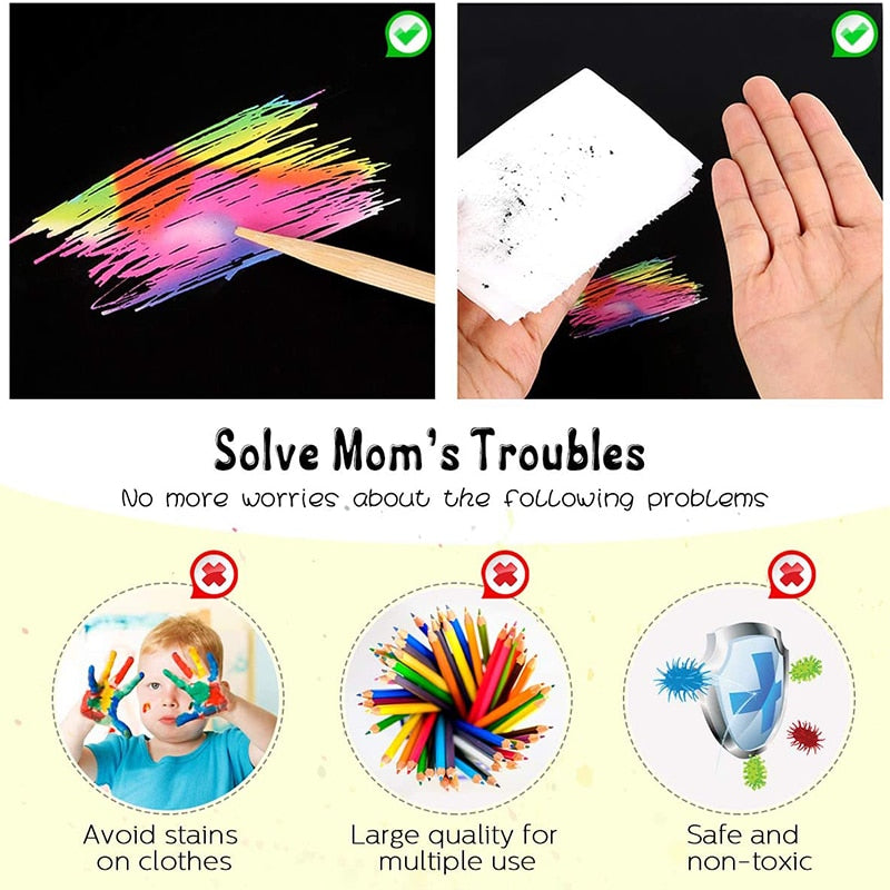 10 pcs Rainbow Scratch Mini Notes: Drawing/Painting Paper Pad