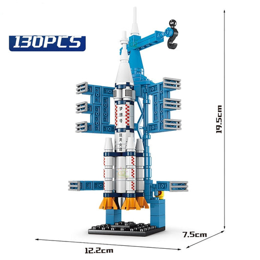 130 pcs Rocket Launching Model Building Blocks - Space Toys