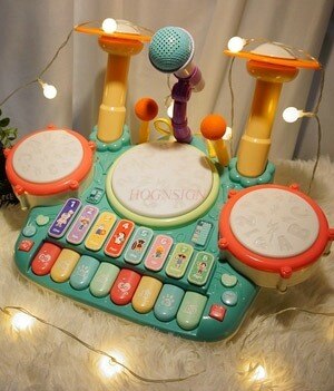 Children's Mini Piano Rack Drum - 2-in-1 Musical Toy for Kids