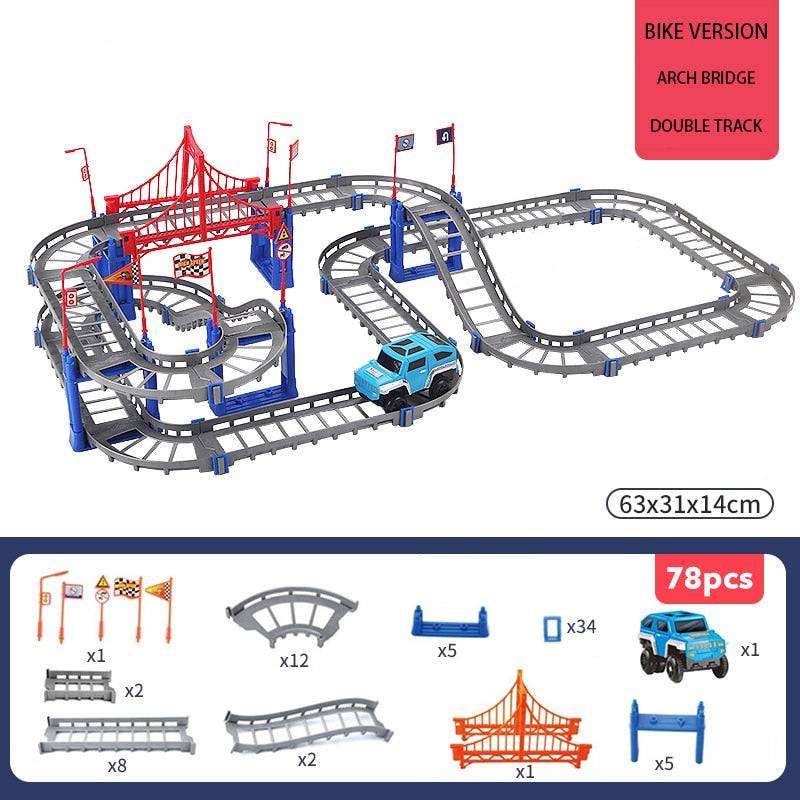 Race Tracks for Boys: Construction Vehicle Flexible Track Set