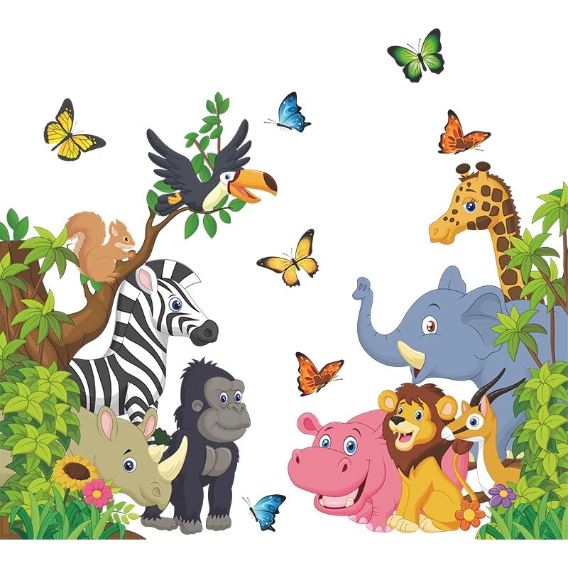 Animal-themed Children's Room Wall Stickers