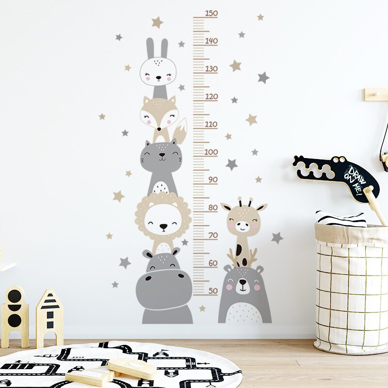 Nordic Cartoon Animals Wall Stickers - Kids' Room Decoration
