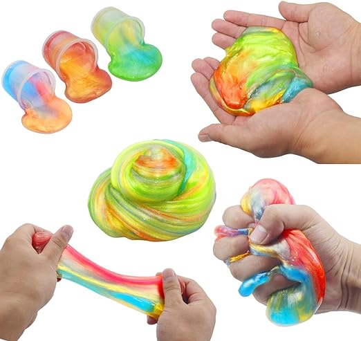 Beauenty Crystal Clear Slime Kit - 5 Pack, Non-Sticky Fruit Themed Slime for Kid