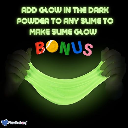 Mumfactory Glow in The Dark Glitter Slime Kit for Kids