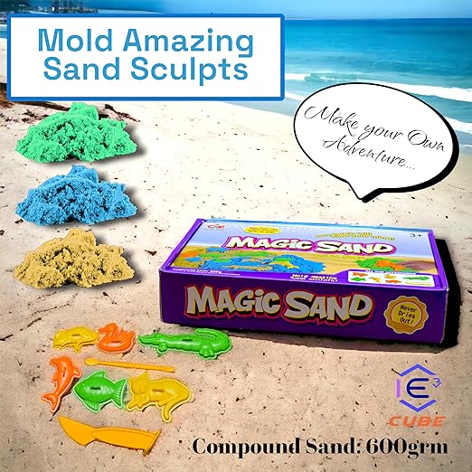 Magic Colorful Sand Toys with 6 plastic model