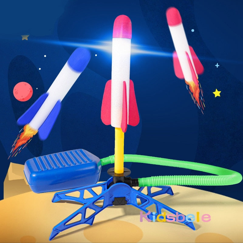 Kid Air Rocket Foot Pump Launcher: Fun Outdoor Sports Toy