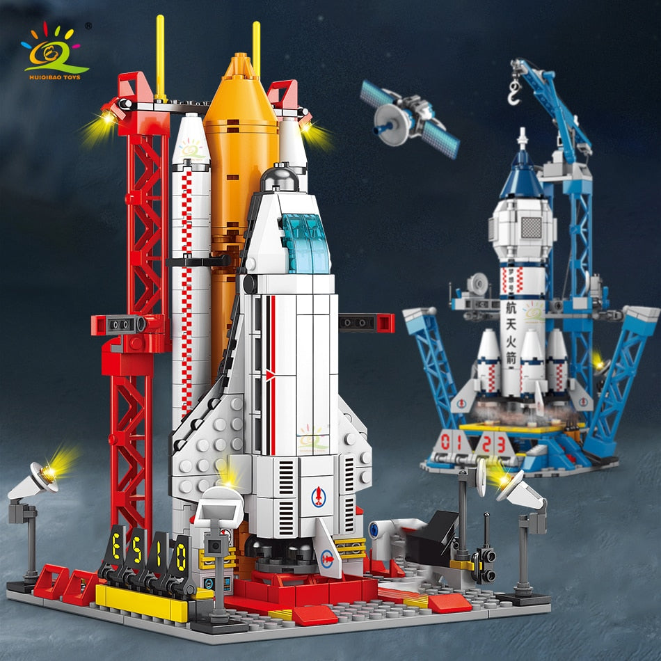 130 pcs Rocket Launching Model Building Blocks - Space Toys