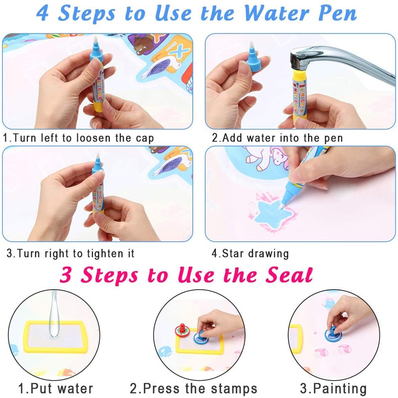 Magic Water Mat: Drawing and Painting with Magic Pens