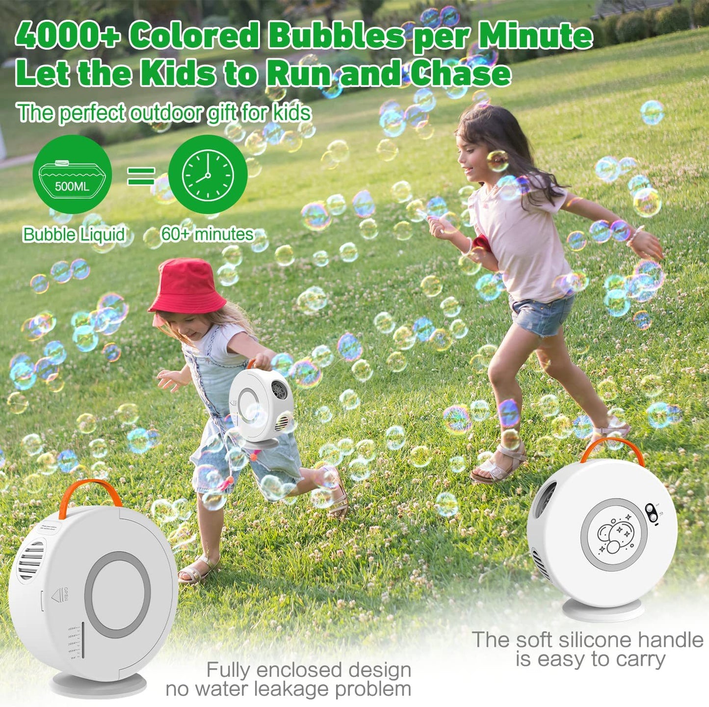 Rechargeable Bubble Machine: Endless Bubbles for Kids' Outdoor Fun
