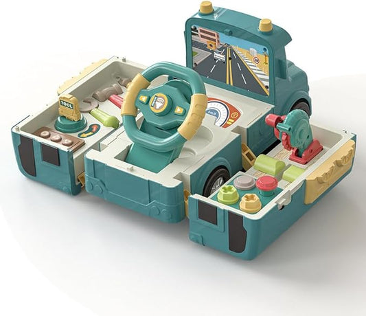 Simulation Steering Wheel School Bus Toys for Kids