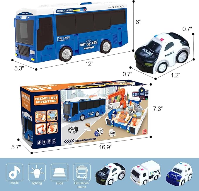 Transforming Bus with Sound and Light Simulation Steering Wheel Vehicle Toy