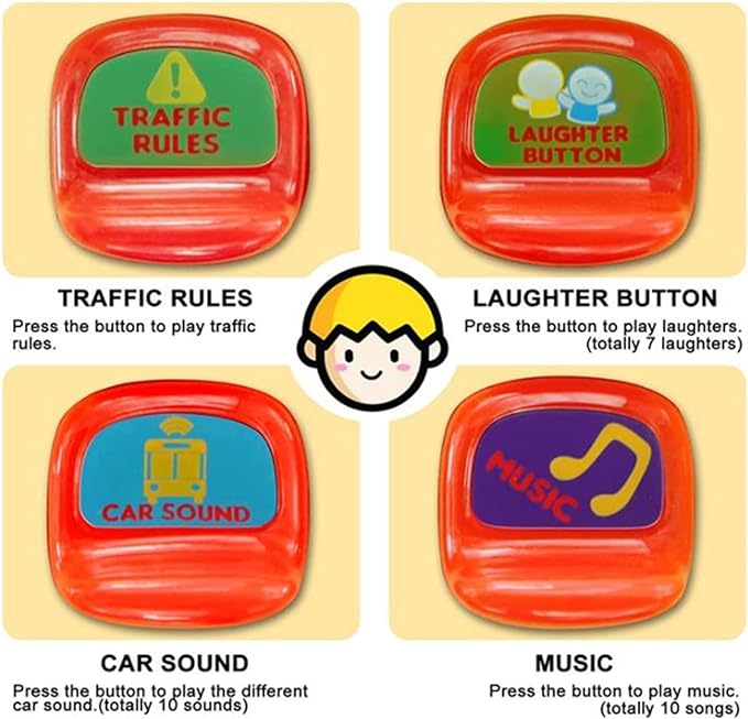 Steering Wheel Gear Toy Musical School Bus Toy