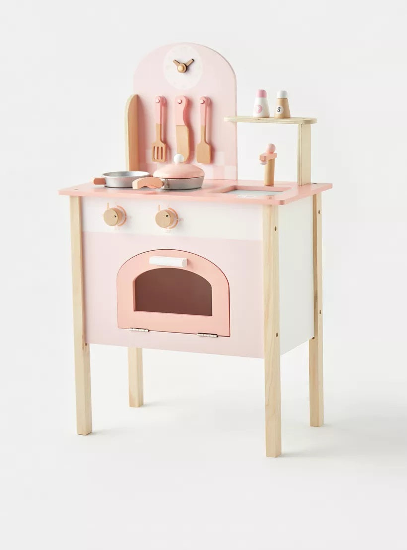 Wooden Pink Kitchen Play Toy