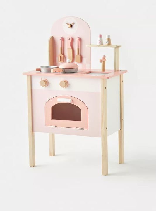 Wooden Pink Kitchen Play Toy