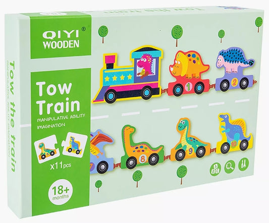 Wooden Tow Train 11 Pcs