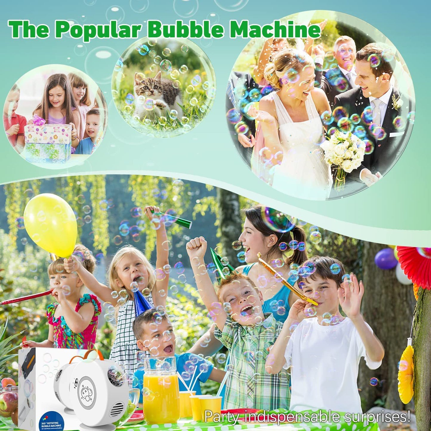 Rechargeable Bubble Machine: Endless Bubbles for Kids' Outdoor Fun
