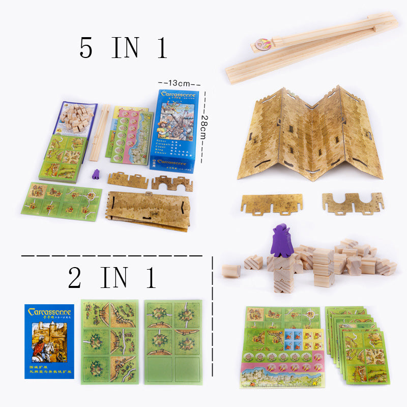 Carcassonne 5-in-1 Board Game: Expand Your Playtime Fun - Family Party Edition