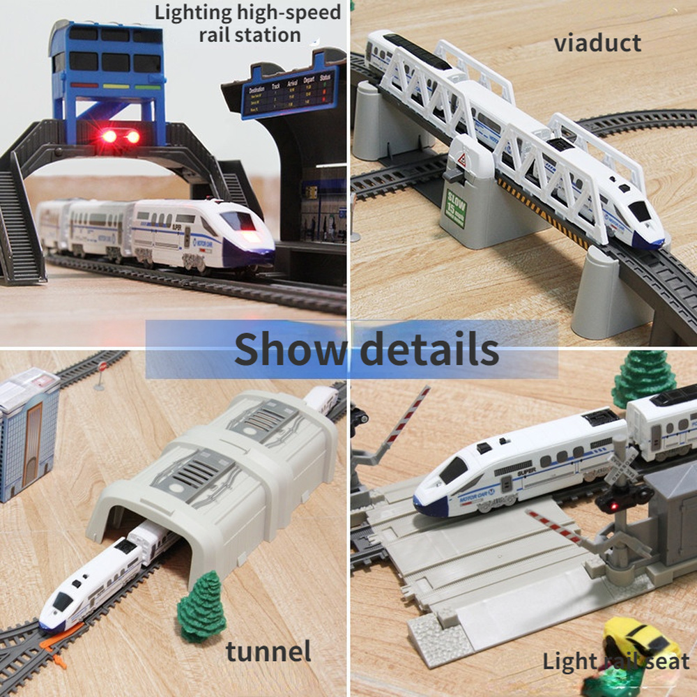 50 pcs High-Speed Electric Train Model Set: Harmony Rail Toy Car DIY Adventure