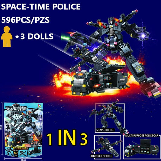 SWAT Police Mecha: 3-in-1 Model Building Blocks for Kids