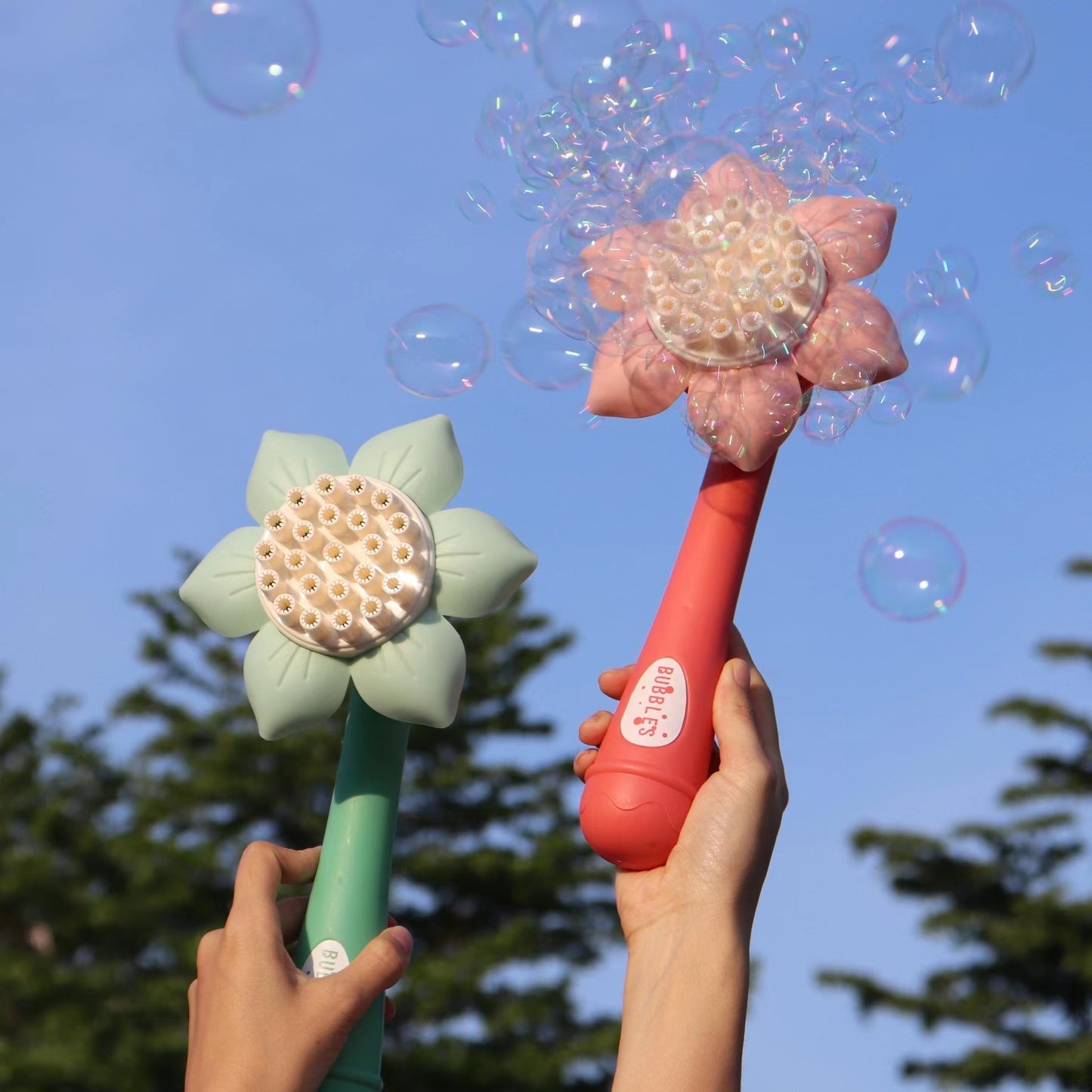 Summer Fun Bubble Gun Toy: 23-Hole Bubbles Machine