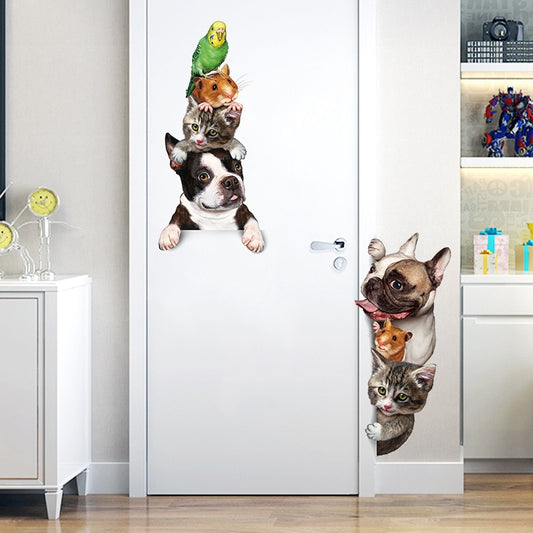 3D Cartoon Animals Wall Stickers - Funny Kids' Room Decor
