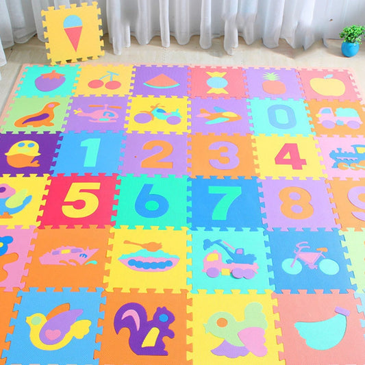 Number Animal Pattern Baby Play Mat - 10Pcs/set