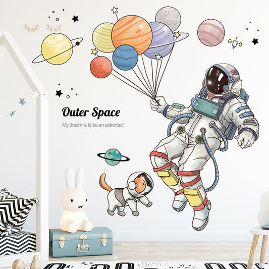 Outer Space Astronaut Wall Sticker for Kids' Rooms and Nursery
