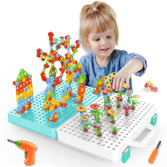 189 pcs Construction Play Building Blocks Drill Nut Disassembly Toy