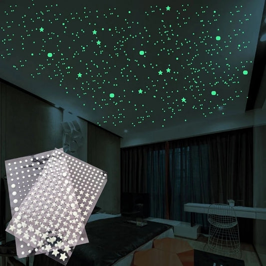 Glowing Luminous 3D Stars Dots Wall Sticker