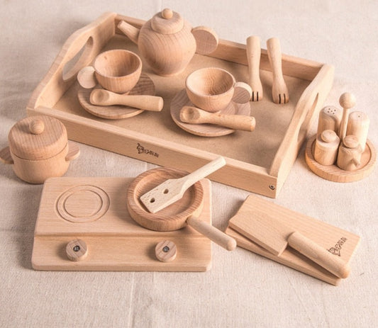 Kids' Wooden Cooking Toy Set - Fueling Imaginative Pretend Play