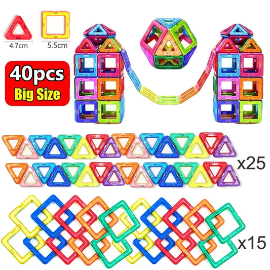 40pcs Big Magnetic Designer Building Blocks - Unlimited Creative Fun!
